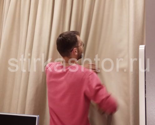 Навеска штор после химчистки